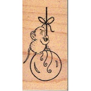 Stamp - Christmas - Mouse On A Bauble